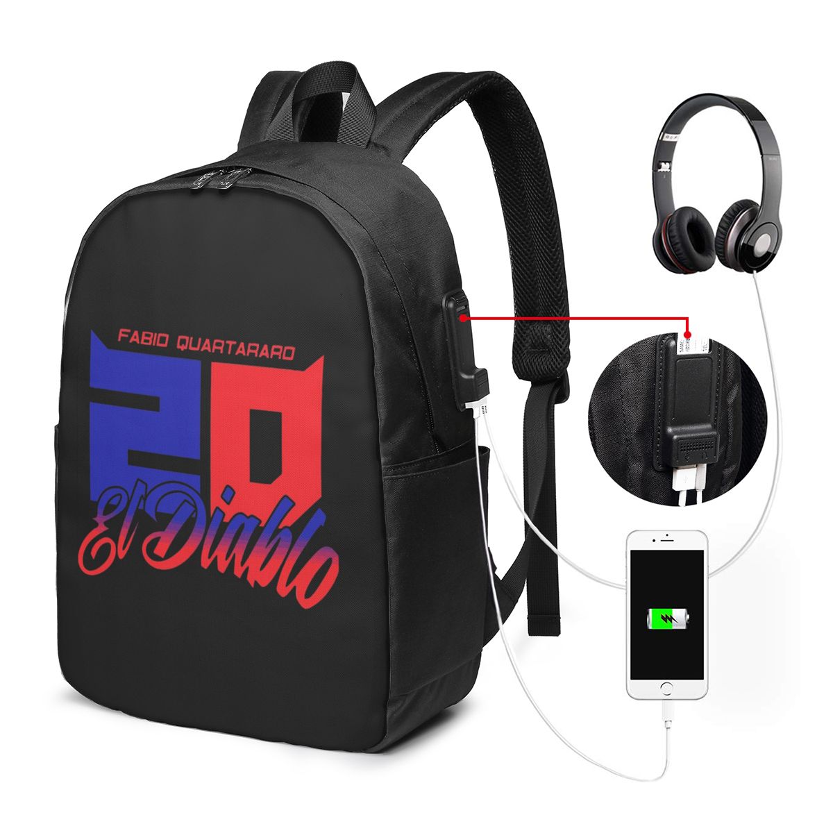 Laptop Bag - حقيبة ظهر فابيو كوارتارارو إل ديابلو