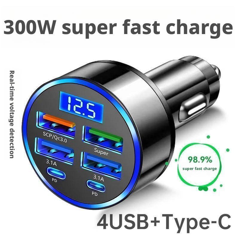 300 واط PD شاحن سيارة 6 منافذ  - مراجعة Usb C Hub وسعره